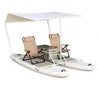 Bateau Catamaran Gonflable Haute Stabilité Léger et Pliable avec Accessoires Complets pour Sports Nautiques