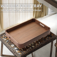Plateau de service en bois d'acacia écologique jetable pour table basse, avec couvercle, compatible micro-ondes, sans BPA, idéal pour les fêtes