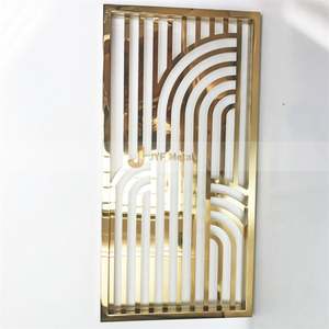 LL88 Custom Stainless Steel Translucent <b>Wall</b> Dividers Dining Room Laser Cut Metal <b>Screen</b> Separation Panels Movable Waterproof - Product Image 1