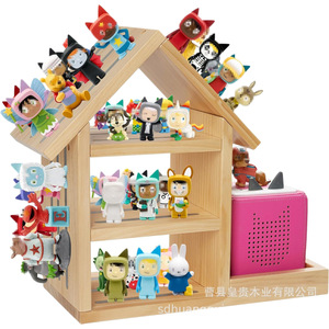 Estante de Almacenamiento Magnético de Madera para Figuras, 3 Niveles, Organizador de Juguetes para Habitación Infantil, Color Madera Natural - Product Image 2