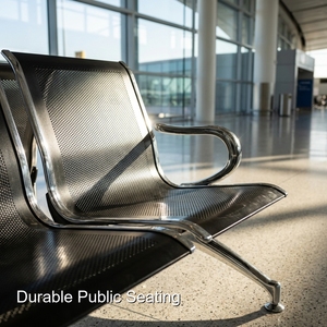 Accoudoirs incurvés intégrés à cette chaise d'attente médicale Keling pour les visiteurs d'hôpital - Product Image 4