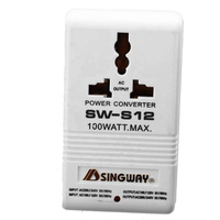 SW-S12 100W 110V-220V 220V-110V Step-Up Convertisseur de Tension Transformateur De Puissance De Voyage Blanc