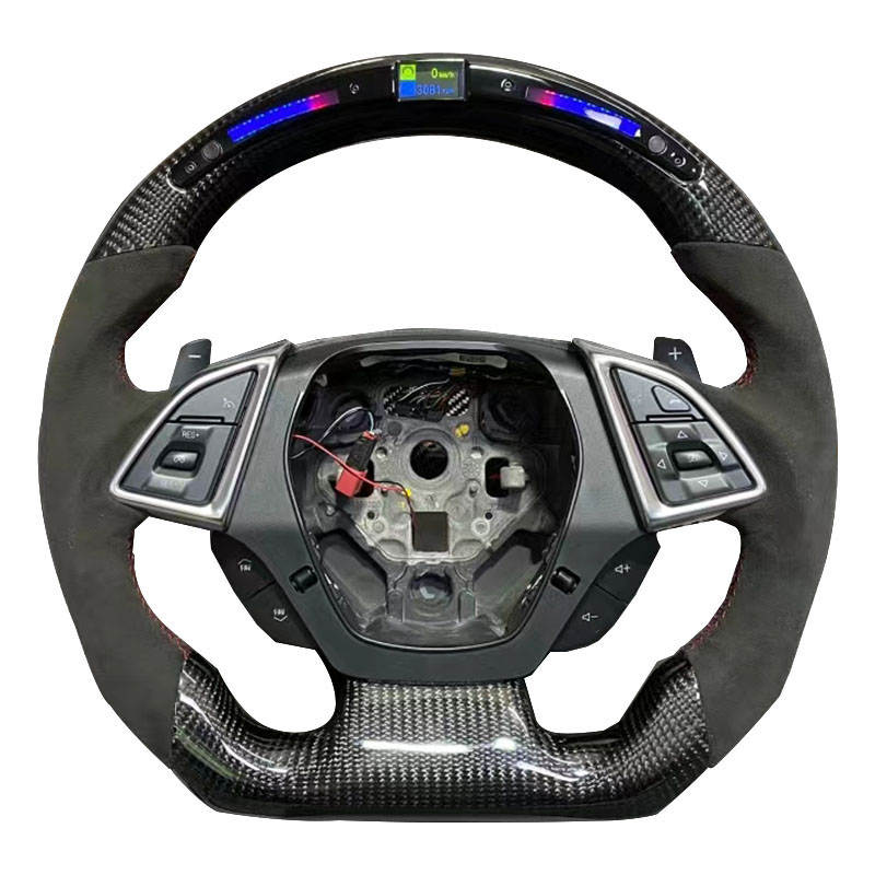 คาร์บอนไฟเบอร์ + Alcantara + LED + การเย็บสีแดง + กระดุม + ขอบ