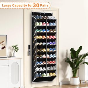 Over the Door <b>Shoe</b> Organizer, 10-Tier <b>Shoe</b> Holder with 20 Wide Deep Pockets, Mesh Hanging <b>Shoe</b> <b>Rack</b> - Product Image 4