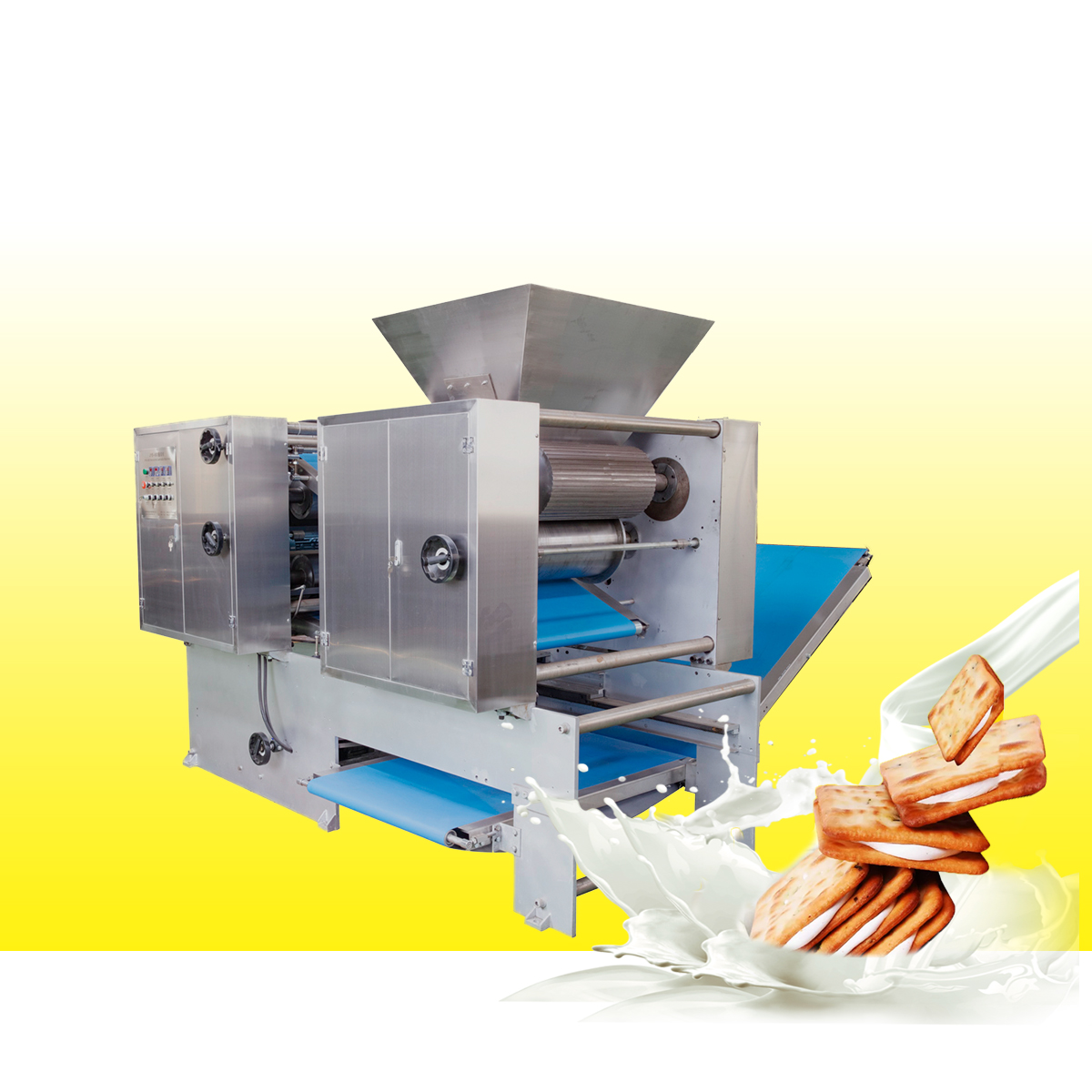 double color biscuit Molding equipment triangle crackers machine de fabrication de process machine rotary moulder