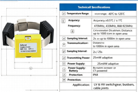 Capteur de surveillance de température de barre omnibus Acrel ATE400, bande de fréquence 433 MHz, montage sur rail DIN, induction électromagnétique