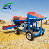 Usine mobile de lavage d'or ZK 5-10 T/H, taux de récupération élevé de 95 %, crible rotatif portable pour l'extraction d'or alluvionnaire en Afrique
