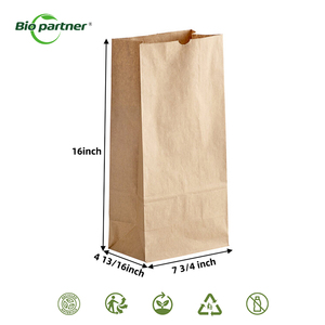 Nhà máy tùy chỉnh 100% tái chế Túi giấy nâu thực phẩm lớp Kraft SOS túi đóng gói có thể tái chế đưa ra Bánh Mì Bánh Sandwich túi giấy - Product Image 5