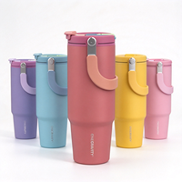 Gobelet isotherme en acier inoxydable de 900 ml avec poignée portable, réutilisable, anti-fuite, pour les voyages, cadeaux d'affaires