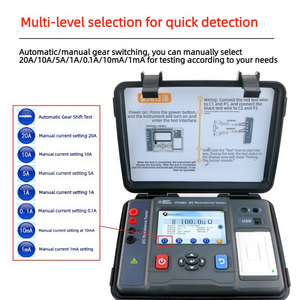 Slimme sensor ST4203 Hoge precisie <span class=keywords><strong>DC</strong></span>-weerstandstester Milliohm Micro-Ohm-meter 4-draads voor transformatorwikkelingen - Product Image 4
