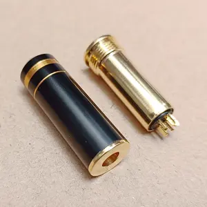 Conector de áudio de equilíbrio de 4,4 mm para mulheres e homens, 5 pólos banhados a ouro, 4 anéis e 4,4 mm