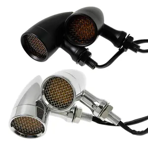 Motorcycle Amber LED Turn Signal Light Indicator Flashing Brake Lamp 10mm For Harley Chopper Sportster Dyna Touring For Yamaha