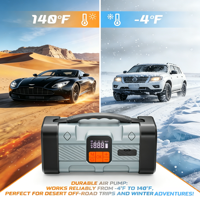 Démarreur de secours portable 7 en 1, gonfleur de pneus de voiture, batterie externe, booster de batterie métallique avec 7 fonctions essentielles