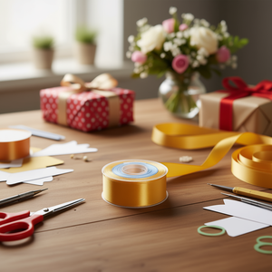 Nastro in Raso 5.0cm 25y Oro D25 - Product Image 3