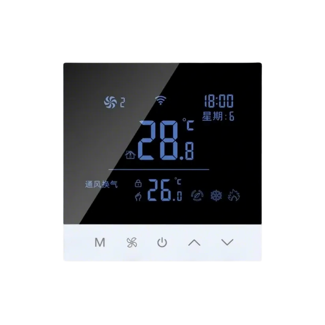 Factory Priced Energy Saving Rectangle Smart LCD Digital Temperature Touch Screen Thermostat for AC Central Air Conditioner