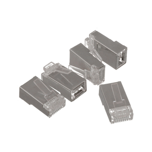 Connecteur modulaire <span class=keywords><strong>RJ45</strong></span> Cat6 8P8C FTP plaqué or, traversant, blindé, avec contacts en cuivre et boîtier PC - Product Image 2