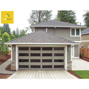 CBMMart America Porte de <span class=keywords><strong>garage</strong></span> électrique automatique à enroulement avec cadre de porte résidentielle en alliage d'aluminium fini en verre trempé - Product Image 4