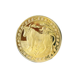 ヨーロッパのファッショナブルなゴールドラッキーシャイニーサンライズ12星座コイン - Product Image 5