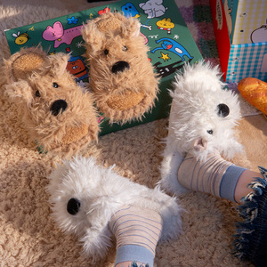 Nouveau produit en gros : Pantoufles de dessin animé pour petits chiens, à semelle en PVC, avec doublure en peluche, à porter en une seule pièce, de qualité supérieure - Product Image 1