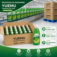 Liquide vaisselle au citron frais 500 ml, efficace contre la graisse, doux pour les mains, marque privée, OEM, vente en gros, détergent à vaisselle