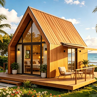 Maisonnette modulaire préfabriquée en acier en forme de A pour l'hébergement des clients d'hôtel, design moderne, caractéristique respirante, conception en modèle 3D