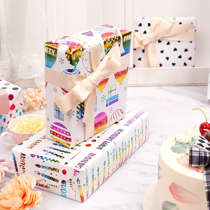 Personalized Branded Logo Custom 80g Luxury <b>Gift</b> Foil Stamping Birthday <b>Wrap</b> <b>Paper</b> Roll for Packaging Wrapping <b>Paper</b> - Product Image 6