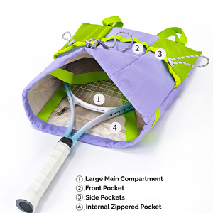 Outdoor Hiking Drawstring Closure Tennis Backpack Lightweight Unisex Travel Badminton Racket Bag Shoulders Casual Daypack - Product Image 2
