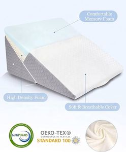 Adjustable Wedge <b>Pillow</b> Triangle Acid Reflux Knee Legs Relax Back Pain Relief Soft <b>Memory</b> Foam Bed Wedge <b>Pillow</b> for Sleeping - Product Image 3