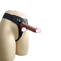 Harnais à sangle réglable avec godemichet réaliste en silicone, ensemble de sous-vêtements portables pour bondage, jouets sexuels pour lesbiennes