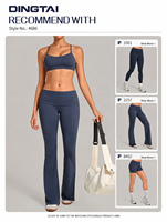 Soutien-gorge de sport croisé Dingtai pour femme, dos ouvert, coussinets amovibles, ourlet élastique, faible impact, couleur unie, cyclisme