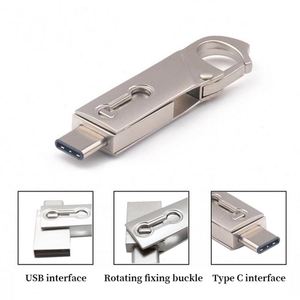 Công nghệ tiên tiến USB Flash Drive Kim Loại Cơ thể USB + Loại C Giao diện 8GB-128GB công suất thẻ tín dụng Kích thước 1 năm bảo hành - Product Image 2