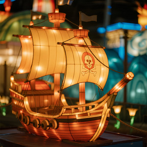 Lanterne en forme de bateau recouverte de soie durable et étanche pour les fêtes de <span class=keywords><strong>quai</strong></span> en plein air Backyard Summer Nights Festive Decor Thanksgiving - Product Image 5