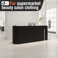 Comptoir de caisse carré en MDF, simple et moderne, noir, pour magasin de vêtements, salon de coiffure, bar peint, salon de beauté, réception d'hôtel