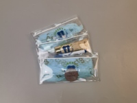 Sacs à fermeture éclair en PVC personnalisés avec valve et poche pour carte de visite pour le rangement de brosse à dents dentaire