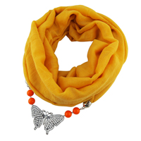 Écharpe-collier en polyester ornée de cristaux, pièce maîtresse 2-en-1, bijoux longs pour femme