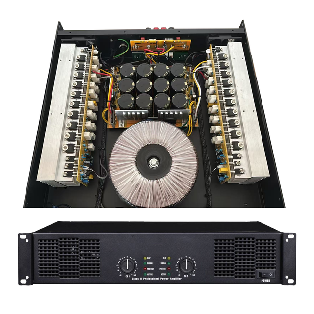 Class H Professional Power Amplifier 2 Channel 800W X2 2U Rack Mount PA Audio Amplifier for Stage DJ Live Sound System OEM