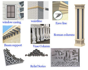 Revêtement de ciment en mousse EPS de style moderne pour <span class=keywords><strong>l</strong></span>'extérieur des bâtiments Moulure de parapet en MDF pour panneaux muraux extérieurs Moulure de colonne pour piliers - Product Image 4