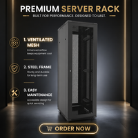Rak Server Kabinet Jaringan Pusat Data Berdiri Lantai Baja 21U 800*800mm Tersedia