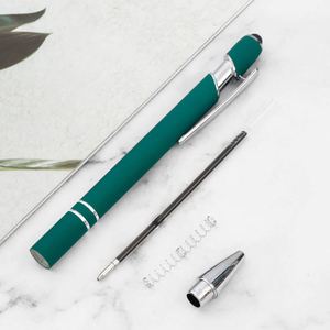 Stylo à bille en métal durable avec pointe tactile en caoutchouc souple, cadeaux de bienvenue, activités promotionnelles, impression de logo personnalisée sur sérigraphie - Product Image 4