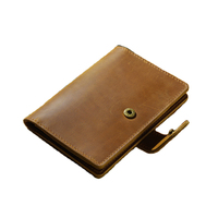 Portefeuilles en cuir véritable pour hommes, style vintage, fermeture à boutons, blocage RFID, protège-passeport, porte-cartes, portefeuille de protection pour hommes