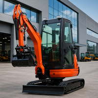 Mini-excavatrice durable de 2000 kg avec moteur Euro 5 et cabine fermée pour l'agriculture et la construction, pelle mécanique prête à être expédiée