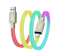 Cable de Datos USB Tipo-C RGB de Carga Rápida 5A con Cubierta de Nailon y Conductor de Cobre Puro, con Luz Táctil para iPhone 17 y Teléfonos Android