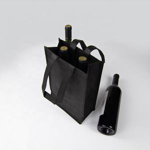 غير منسوجة قنينتين حقيبة حمل ترويجية قابلة لإعادة الاستخدام مخصصة 2 زجاجة حامل نبيذ معاد تدويره هدية نبيذ مطبوع - Product Image 1