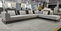 Ensemble canapé modulaire moderne et élégant en tissu Confort polyvalent pour la vie contemporaine ou l'hôtel avec coin en bois