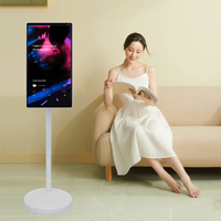 Soporte de Monitor Interactivo Inteligente para Android con Rotación e Inclinación de 360°, Pantalla LCD, Robot Compañero con Control Remoto, Letrero Publicitario