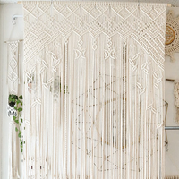 DaiRui Décoration d'intérieur marocaine, Grand rideau mural de luxe en macramé de corde de coton, style bohème, pour mariage et fenêtre