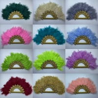 Éventails à main en plumes de fête africaine Éventails en plumes d'autruche faits à la main pour costumes de mascarade Cosplay Carnaval