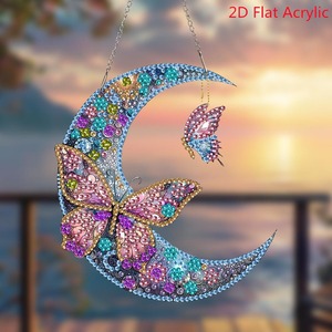 Peinture diamant 5D DIY, forme spéciale, papillon coloré en acrylique, puzzle de diamants en cristal, décoration faite à la main - Product Image 1