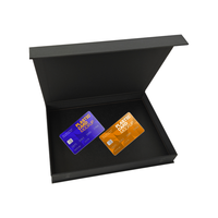 Logotipo personalizado impreso en forma de libro VIP crédito tarjeta de visita Cajas de Regalo Clamshell Cierre magnético revestimiento UV manejo en relieve