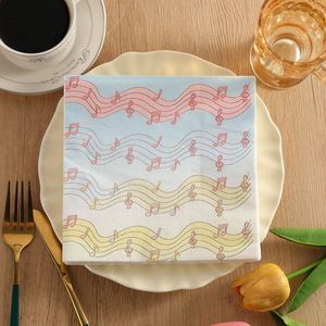 Colorful Musical Note Printed Paper Napkins 330mm Disposable For Themed Party 20 Sheets Per Pack - Product Image 3